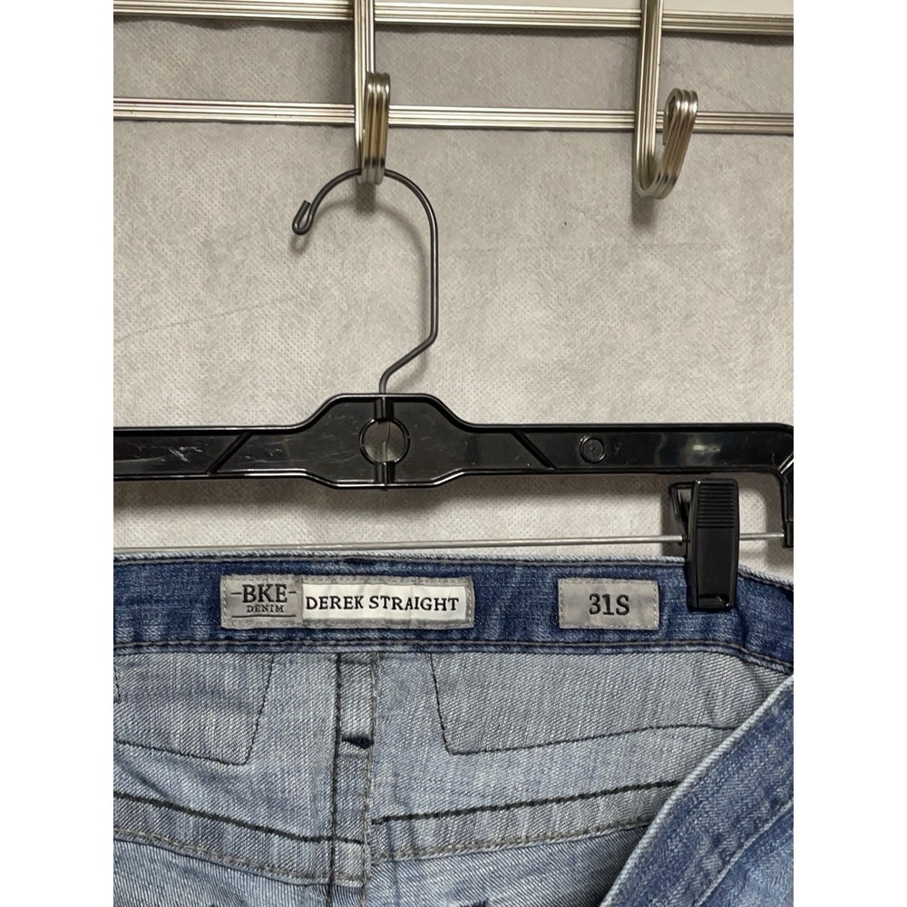 BKE Jeans Men 34x31 Buckle Denim Distressed Derek Straight Cowboy Whisker 31S - Picture 10 of 12